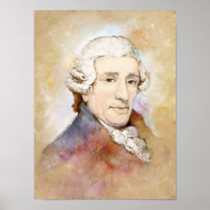 Poster Joseph Haydn Portrait im Aquarell Style