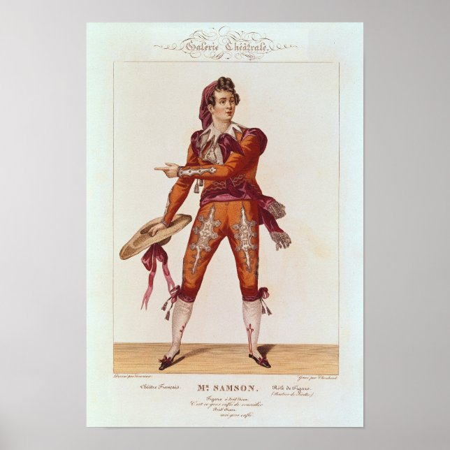 Poster Joseph Isidore Samson dans le rôle de Figaro (Devant)