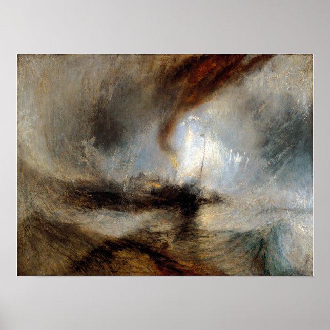 Poster Joseph Mallord William Turner Tempête de neige (Devant)