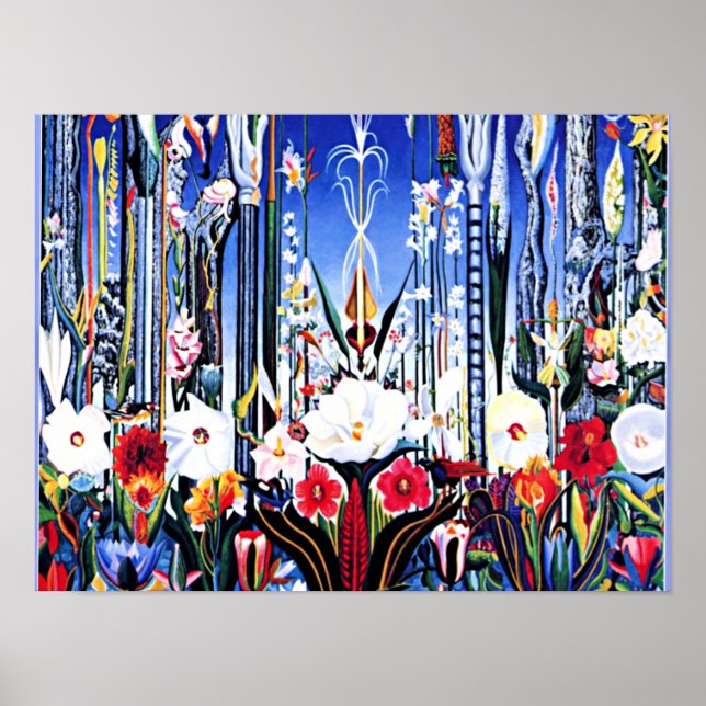 Poster Joseph Stella peinture, Fleurs Italie (Devant)