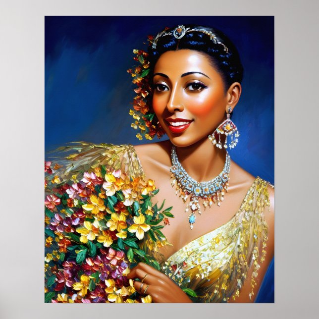Poster Joséphine Baker Floral Art (Devant)