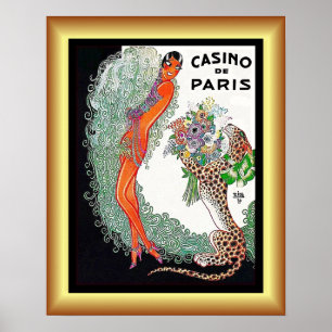 Poster Josephine Baker/Pet Cheetah/Casino de Paris/1930