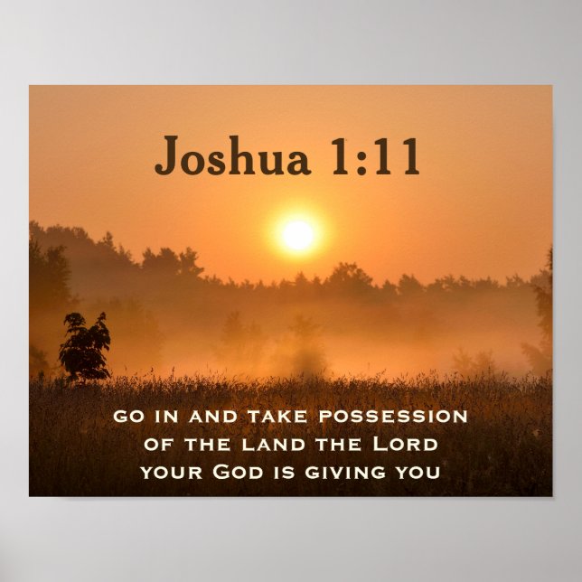 Poster Joshua 1:11 Ecriture prendre possession du pays (Devant)