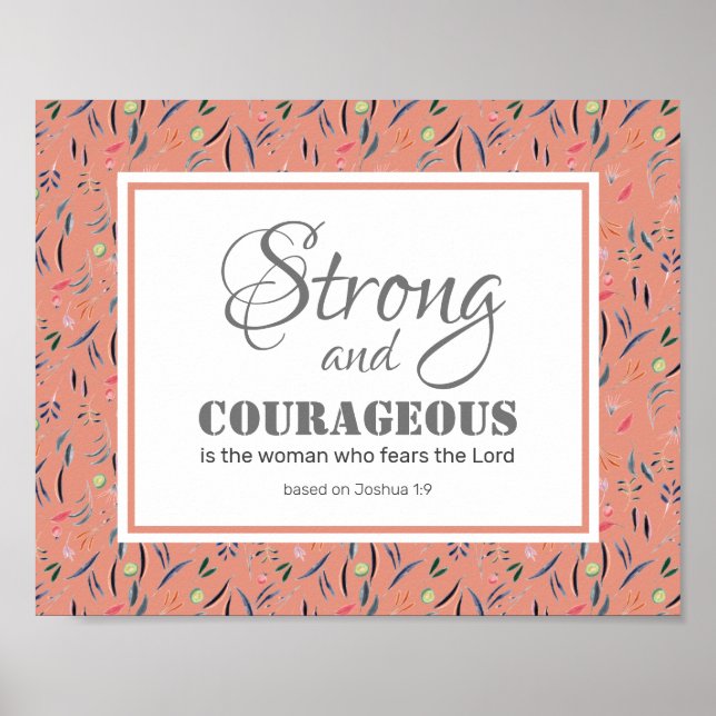 Poster Joshua 1:9 | Inspirationnel FORT ET COURAGEUX (Devant)