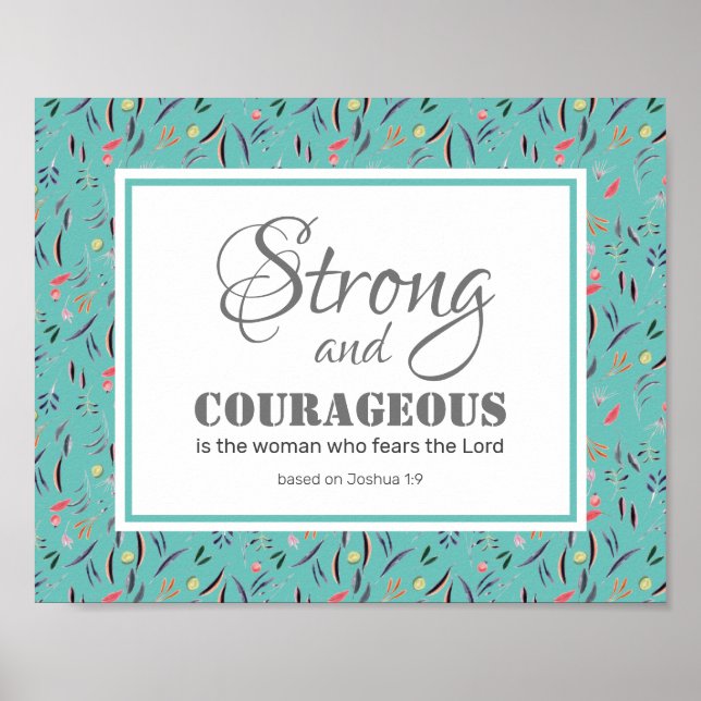 Poster Joshua 1:9 | Inspirationnel FORT ET COURAGEUX (Devant)