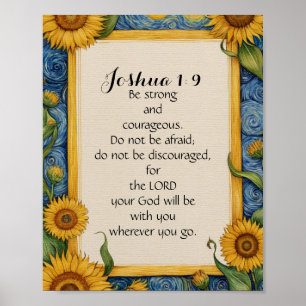 Poster Joshua 1:9 NIV Bible Verse Art