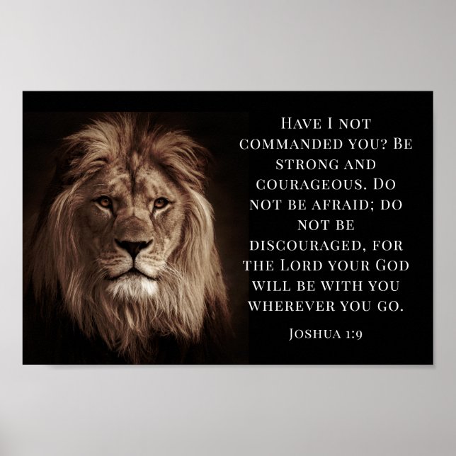 Poster Joshua 1:9, Soyez fort et courageux (Devant)