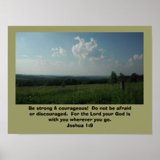 Poster Joshua 1:9 "Soyez fort et courageux"