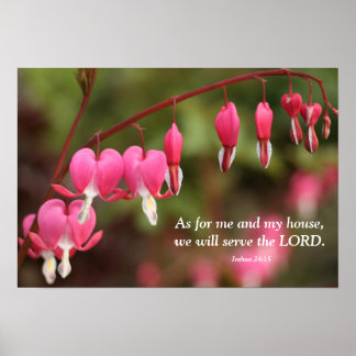 Poster Joshua 24:15 Fleurs Cardiaques Saignantes