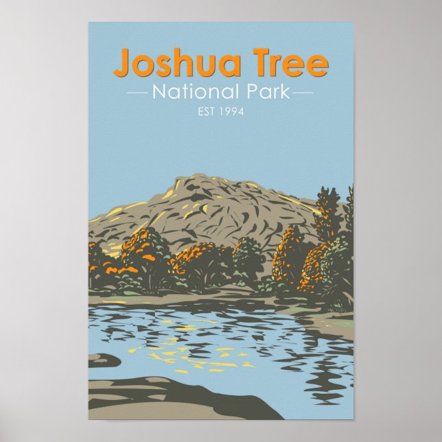 Poster Joshua Tree National Park Barker Dam Californie (Devant)