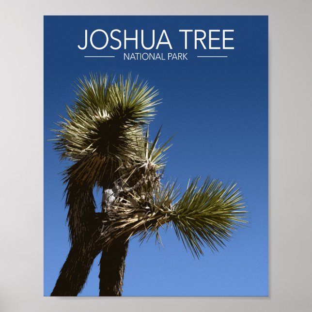 Poster Joshua Tree National Park Branches Stylisées Voyag (Devant)