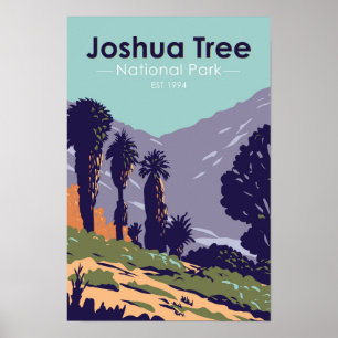 Poster Joshua Tree National Park Cottonwood Springs Oasis