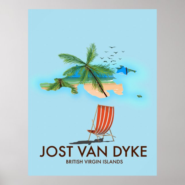 Poster jost van dyke Îles Vierges britanniques. (Devant)