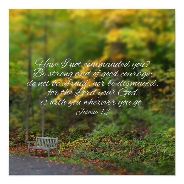 Poster Josué 1:9 Bible Verse Écriture chrétienne (Devant)