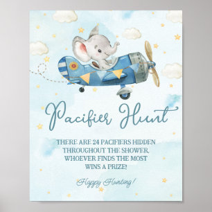 Poster Jote Elephant Plane Aventure Pacifique chasse jeu