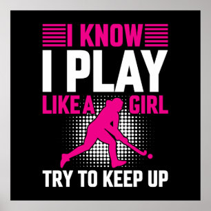 Poster Jouer au hockey comme une fille en céramique