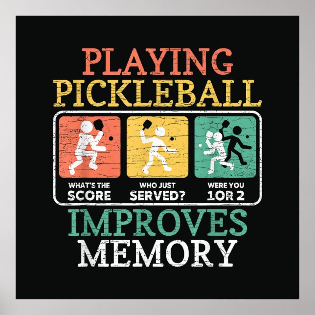 Poster Jouer au Pickleball améliore la mémoire  (Devant)