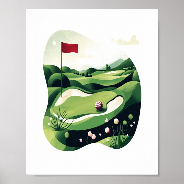 Poster Jouer au terrain de golf (Devant)