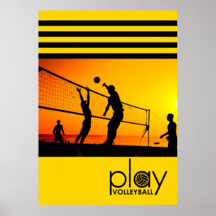 Poster Jouer au volley-ball