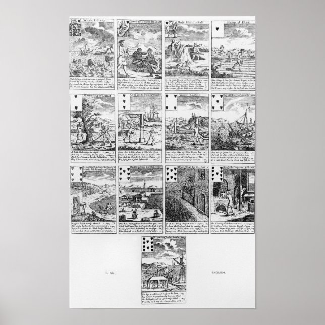 Poster Jouer aux cartes satirique "bulles" entreprises (Devant)