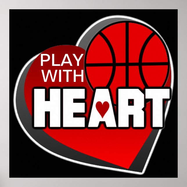 Poster Jouer avec l'affiche Heart Basketball (Devant)
