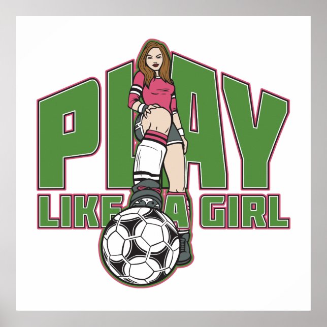 Poster Jouer comme une fille de football (Devant)