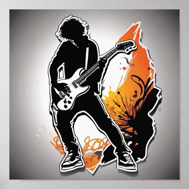 Poster Jouer de la guitare (Devant)