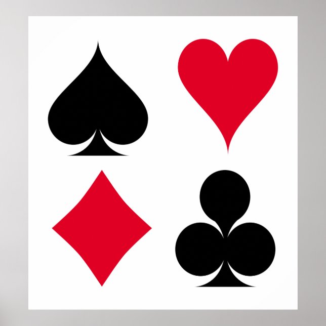 Poster Jouer des symboles de cartes motif (Devant)