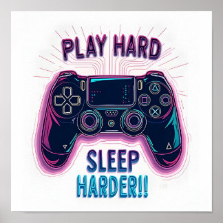 Poster Jouer Dur Sleep Harder