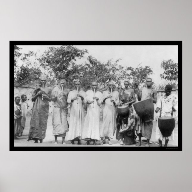 Poster Jouer la luth et la batterie dans le Sahara 1898 (Devant)