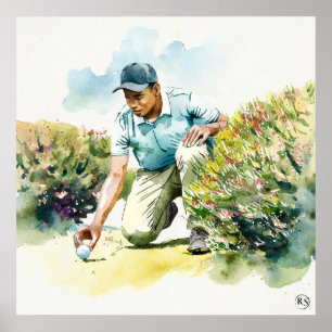 Poster Jouer là où il est - Golf Art Print