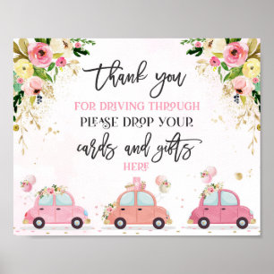 Poster Jouer Par Cartes Baby showers Cadeaux Signal Rose 