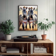 Jouer Zebras Colorful Safari Inspiré Art