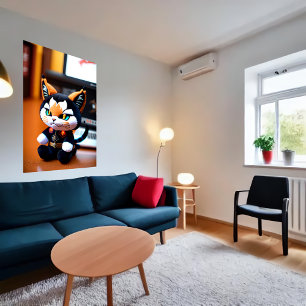 Poster Jouet à peluche Lynx   Art AI