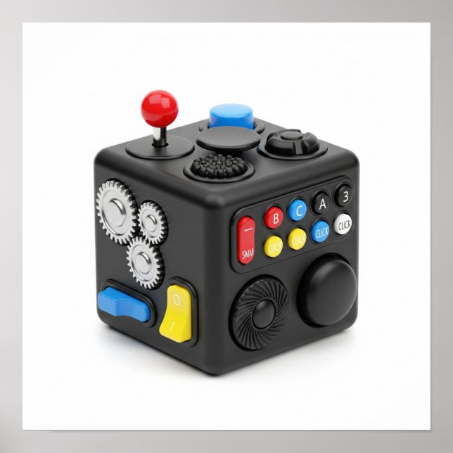 Poster Jouet de contrainte Fidget Cube (Devant)