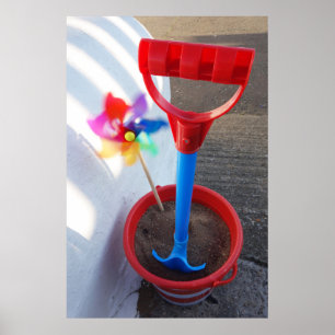 Poster Jouets de plage aux couleurs vives