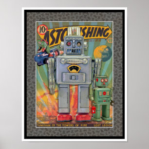 POSTER JOUETS SPATIAUX RÉTRO MCM IMPRIMÉS