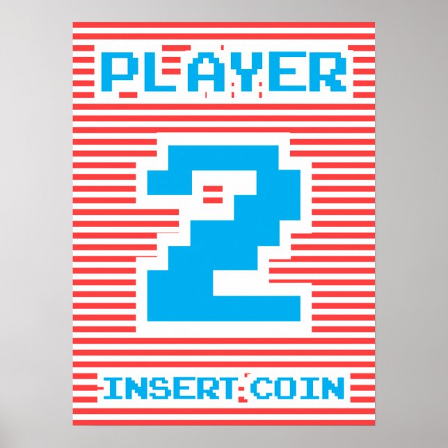 Poster Joueur 2, Jeu d'arcade, (Devant)