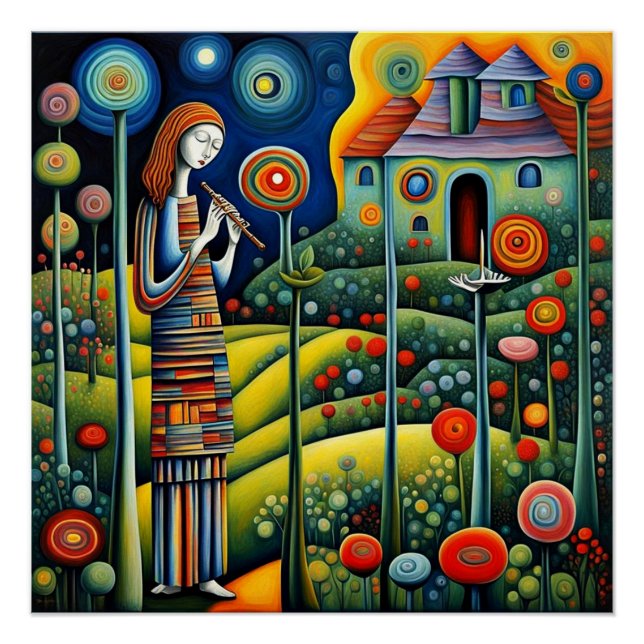 Poster Joueur à la lueur (Devant)