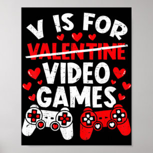 Poster Joueur amusant Valentines Jour Boys Vis pour Jeux 