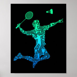 Poster Joueur Badminton Navette Garçons Enfants Hommes Je