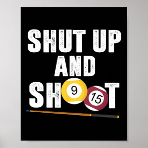 Poster Joueur Billard Pool Arrêté Et Tiré