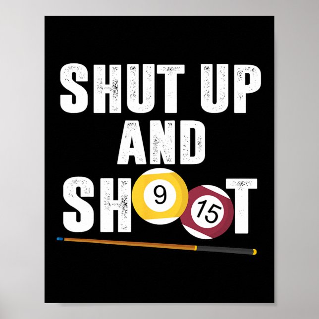 Poster Joueur Billard Pool Arrêté Et Tiré (Devant)