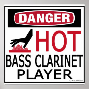 Poster Joueur chaud de clarinette basse