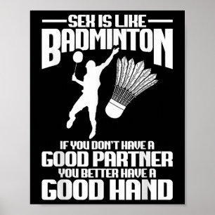 Poster Joueur de badminton Bonne main Joueur de navette B