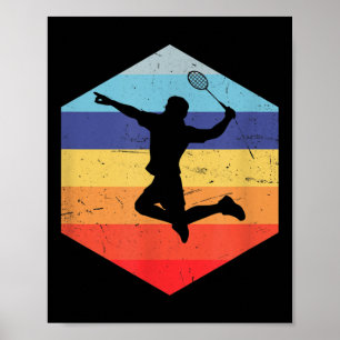 Poster Joueur de badminton de Squash Mens