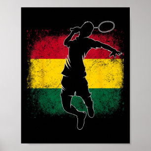 Poster Joueur de badminton Drapeau ghanéen Ghana 