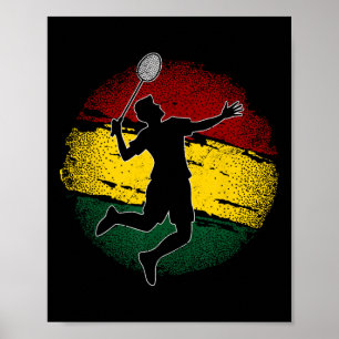 Poster Joueur de badminton Drapeau ghanéen Ghana 1