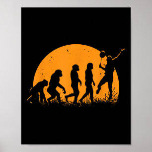 Poster Joueur de badminton Evolution _ Raquette Volant