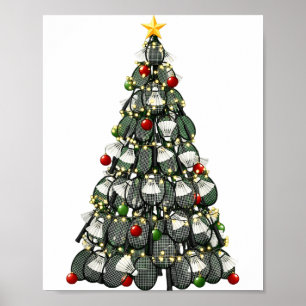 Poster Joueur de badminton Guirlandes de sapin de Noël Xm
